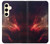 W3897 Red Nebula Space Funda Carcasa Case y Caso Del Tirón Funda para Samsung Galaxy S24