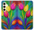 W3926 Colorful Tulip Oil Painting Funda Carcasa Case y Caso Del Tirón Funda para Samsung Galaxy S24