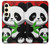 W3929 Cute Panda Eating Bamboo Funda Carcasa Case y Caso Del Tirón Funda para Samsung Galaxy S24