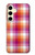 W3941 LGBT Lesbian Pride Flag Plaid Funda Carcasa Case y Caso Del Tirón Funda para Samsung Galaxy S24