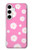 W3500 Pink Floral Pattern Funda Carcasa Case y Caso Del Tirón Funda para Samsung Galaxy S24 Plus