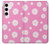 W3500 Pink Floral Pattern Funda Carcasa Case y Caso Del Tirón Funda para Samsung Galaxy S24 Plus