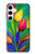 W3926 Colorful Tulip Oil Painting Funda Carcasa Case y Caso Del Tirón Funda para Samsung Galaxy S24 Plus