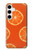W3946 Seamless Orange Pattern Funda Carcasa Case y Caso Del Tirón Funda para Samsung Galaxy S24 Plus