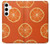 W3946 Seamless Orange Pattern Funda Carcasa Case y Caso Del Tirón Funda para Samsung Galaxy S24 Plus