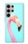 W3708 Pink Flamingo Funda Carcasa Case y Caso Del Tirón Funda para Samsung Galaxy S24 Ultra