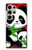 W3929 Cute Panda Eating Bamboo Funda Carcasa Case y Caso Del Tirón Funda para Samsung Galaxy S24 Ultra