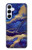 W3906 Navy Blue Purple Marble Funda Carcasa Case y Caso Del Tirón Funda para Samsung Galaxy A55 5G