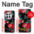 W3112 Rose Floral Pattern Black Funda Carcasa Case y Caso Del Tirón Funda para OnePlus 12