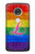 W2900 Rainbow LGBT Lesbian Pride Flag Funda Carcasa Case y Caso Del Tirón Funda para Motorola Moto G7, Moto G7 Plus