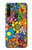 W3281 Colorful Hippie Flowers Pattern Funda Carcasa Case y Caso Del Tirón Funda para Motorola Moto G8 Power