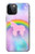 W3070 Rainbow Unicorn Pastel Sky Funda Carcasa Case y Caso Del Tirón Funda para iPhone 12, iPhone 12 Pro