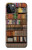 W3154 Bookshelf Funda Carcasa Case y Caso Del Tirón Funda para iPhone 12, iPhone 12 Pro