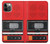 W3204 Red Cassette Recorder Graphic Funda Carcasa Case y Caso Del Tirón Funda para iPhone 12, iPhone 12 Pro