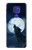 W3693 Grim White Wolf Full Moon Funda Carcasa Case y Caso Del Tirón Funda para Motorola Moto G9 Play