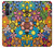 W3281 Colorful Hippie Flowers Pattern Funda Carcasa Case y Caso Del Tirón Funda para Motorola Edge+