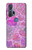 W3710 Pink Love Heart Funda Carcasa Case y Caso Del Tirón Funda para Motorola Edge+