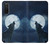 W3693 Grim White Wolf Full Moon Funda Carcasa Case y Caso Del Tirón Funda para Sony Xperia 5 II