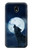 W3693 Grim White Wolf Full Moon Funda Carcasa Case y Caso Del Tirón Funda para Samsung Galaxy J5 (2017) EU Version