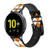 CA0722 Black Orange White Argyle Plaid Correa de reloj inteligente de silicona y cuero para Samsung Galaxy Watch, Gear, Active