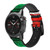 CA0272 Italy Flag Correa de reloj inteligente de silicona y cuero para Garmin Smartwatch