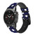 CA0817 Blue Polka Dot Correa de reloj inteligente de silicona y cuero para Garmin Smartwatch