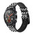 CA0725 Ruta Pattern Correa de reloj inteligente de silicona y cuero para Wristwatch Smartwatch