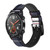 CA0749 Plaid Fabric Pattern Correa de reloj inteligente de silicona y cuero para Wristwatch Smartwatch