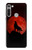 W2955 Wolf Howling Red Moon Funda Carcasa Case y Caso Del Tirón Funda para Motorola Moto G8