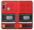 W3204 Red Cassette Recorder Graphic Funda Carcasa Case y Caso Del Tirón Funda para Motorola Moto G8