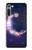 W3324 Crescent Moon Galaxy Funda Carcasa Case y Caso Del Tirón Funda para Motorola Moto G8
