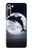 W3510 Dolphin Moon Night Funda Carcasa Case y Caso Del Tirón Funda para Motorola Moto G8