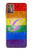 W2899 Rainbow LGBT Gay Pride Flag Funda Carcasa Case y Caso Del Tirón Funda para Motorola Moto G9 Plus