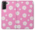 W3500 Pink Floral Pattern Funda Carcasa Case y Caso Del Tirón Funda para Samsung Galaxy S21 Plus 5G, Galaxy S21+ 5G