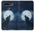 W3693 Grim White Wolf Full Moon Funda Carcasa Case y Caso Del Tirón Funda para LG K51S