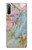 W3717 Rose Gold Blue Pastel Marble Graphic Printed Funda Carcasa Case y Caso Del Tirón Funda para Sony Xperia L5