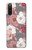 W3716 Rose Floral Pattern Funda Carcasa Case y Caso Del Tirón Funda para Sony Xperia 10 III