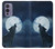 W3693 Grim White Wolf Full Moon Funda Carcasa Case y Caso Del Tirón Funda para OnePlus 9