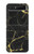 W2896 Gold Marble Graphic Printed Funda Carcasa Case y Caso Del Tirón Funda para Samsung Galaxy Z Flip 5G