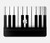 W3078 Black and White Piano Keyboard Funda Carcasa Case para MacBook Air 13″ - A1932, A2179, A2337