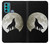 W1981 Wolf Howling at The Moon Funda Carcasa Case y Caso Del Tirón Funda para Motorola Moto G60, G40 Fusion