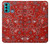 W3354 Red Classic Bandana Funda Carcasa Case y Caso Del Tirón Funda para Motorola Moto G60, G40 Fusion