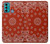 W3355 Bandana Red Pattern Funda Carcasa Case y Caso Del Tirón Funda para Motorola Moto G60, G40 Fusion