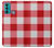 W3535 Red Gingham Funda Carcasa Case y Caso Del Tirón Funda para Motorola Moto G60, G40 Fusion