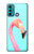 W3708 Pink Flamingo Funda Carcasa Case y Caso Del Tirón Funda para Motorola Moto G60, G40 Fusion