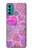 W3710 Pink Love Heart Funda Carcasa Case y Caso Del Tirón Funda para Motorola Moto G60, G40 Fusion