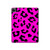 W1850 Pink Leopard Pattern Funda Carcasa Case para iPad Pro 12.9 (2022,2021,2020,2018, 3rd, 4th, 5th, 6th)