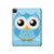 W3029 Cute Blue Owl Funda Carcasa Case para iPad Pro 12.9 (2022,2021,2020,2018, 3rd, 4th, 5th, 6th)