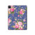 W3265 Vintage Flower Pattern Funda Carcasa Case para iPad Pro 12.9 (2022,2021,2020,2018, 3rd, 4th, 5th, 6th)