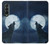 W3693 Grim White Wolf Full Moon Funda Carcasa Case y Caso Del Tirón Funda para Samsung Galaxy Z Fold 3 5G
